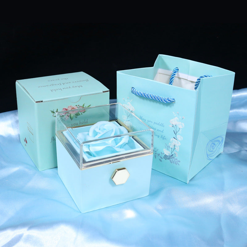 Rotating Rose Soap Flower Gift Box Jewelry Packaging