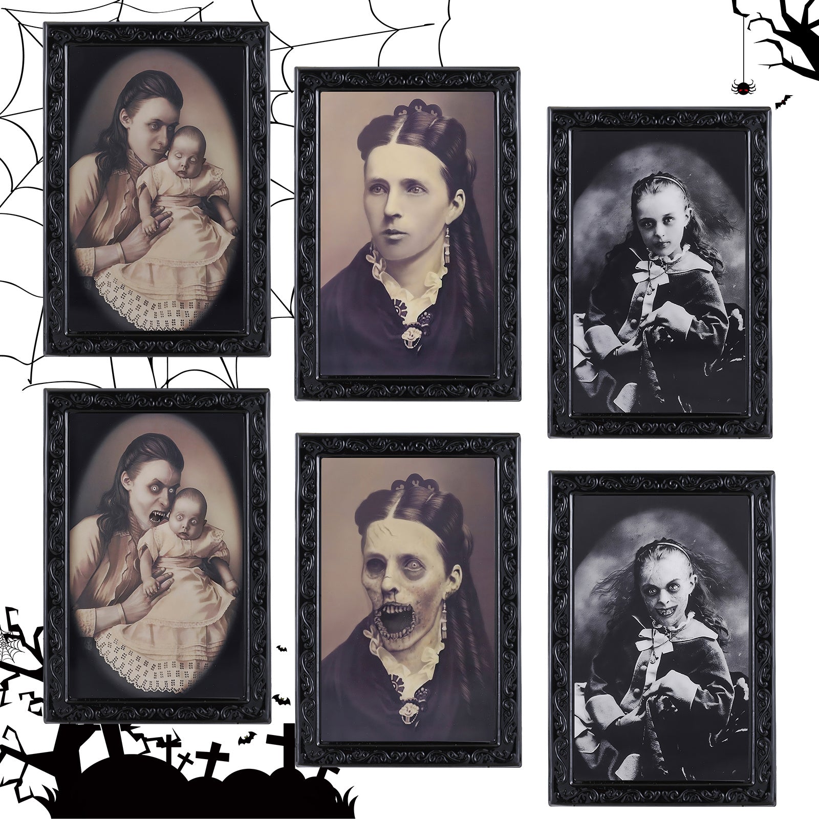 3D Changing Face Horror Portrait Halloween Decoration