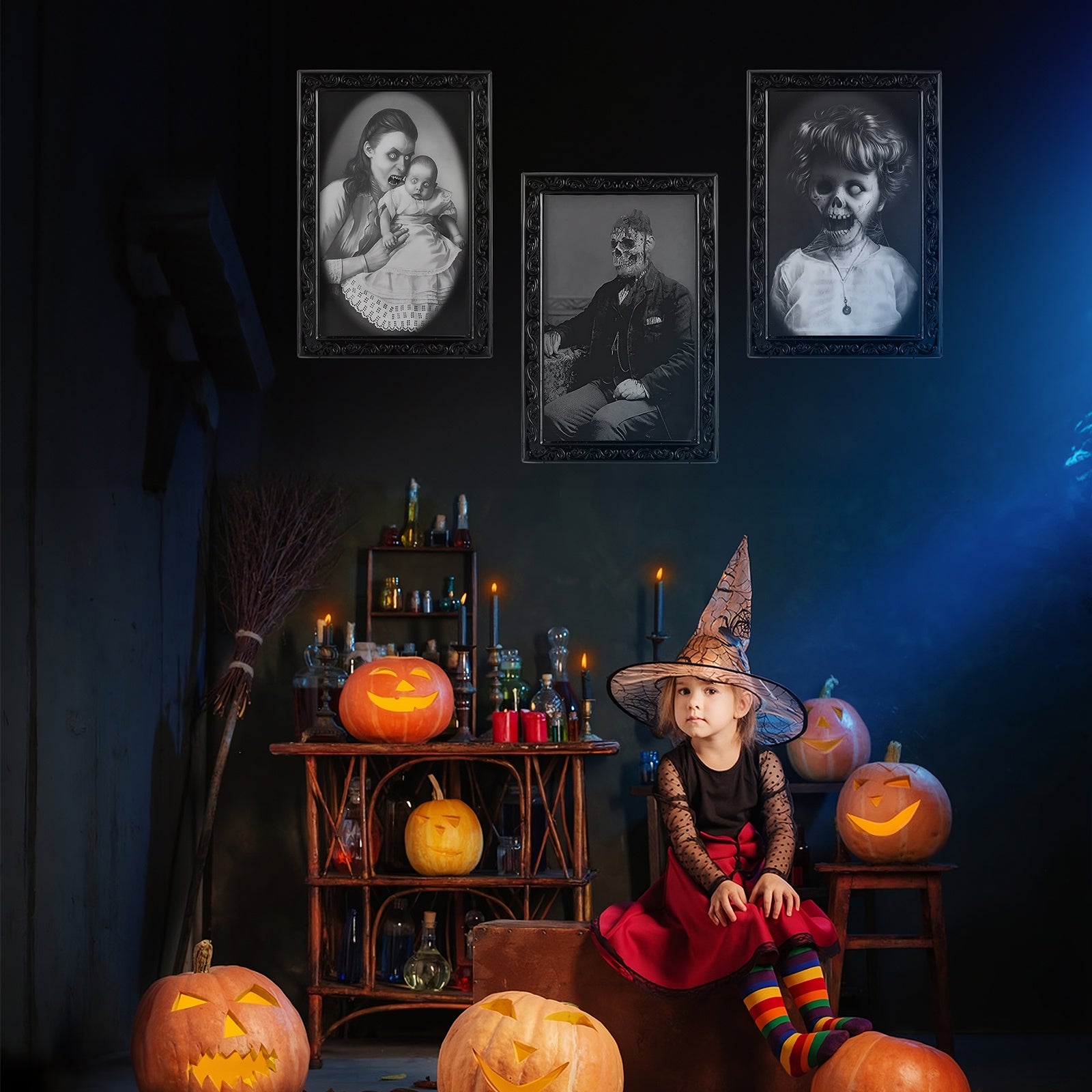 3D Changing Face Horror Portrait Halloween Decoration