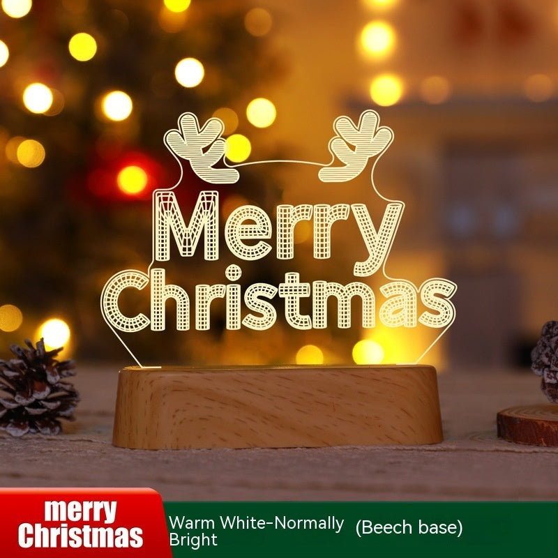 3D Acrylic LED Night Light Christmas Decoration Lamp