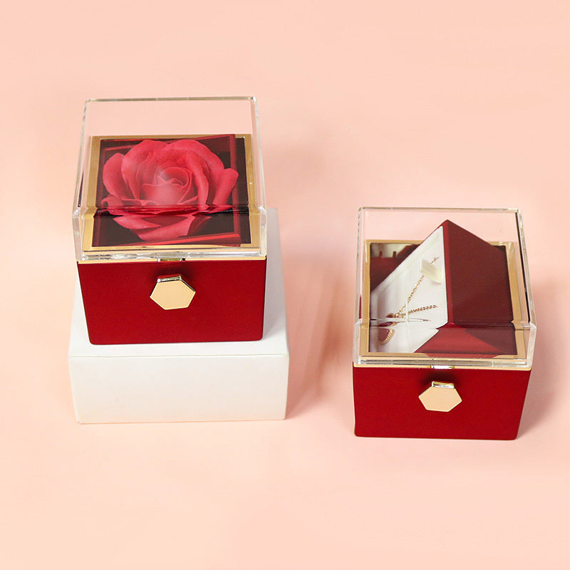 Rotating Rose Soap Flower Gift Box Jewelry Packaging