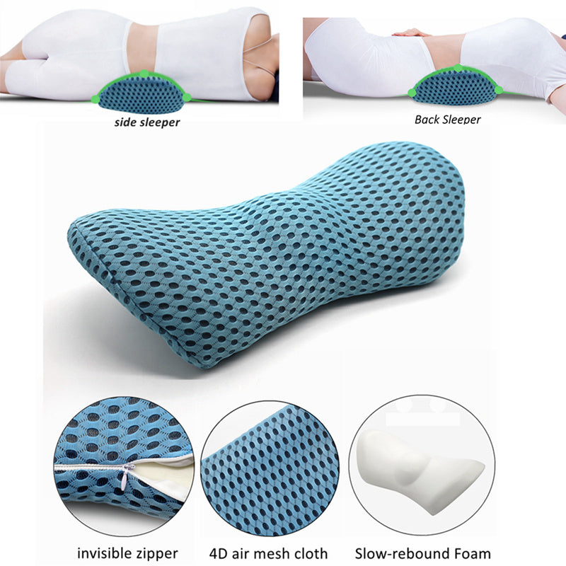 Lumbar Support Pillow – Side Sleeper & Pregnancy Cushion for Back, Hip & Sciatica Pain Relief