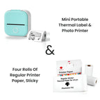 Mini Portable Thermal Label & Photo Printer – Bluetooth-Compatible, Home & Student Use