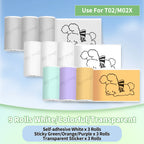 Phomemo T02/M02X Thermal Sticker Paper Roll – Self-Adhesive, 50mm x 3.5m