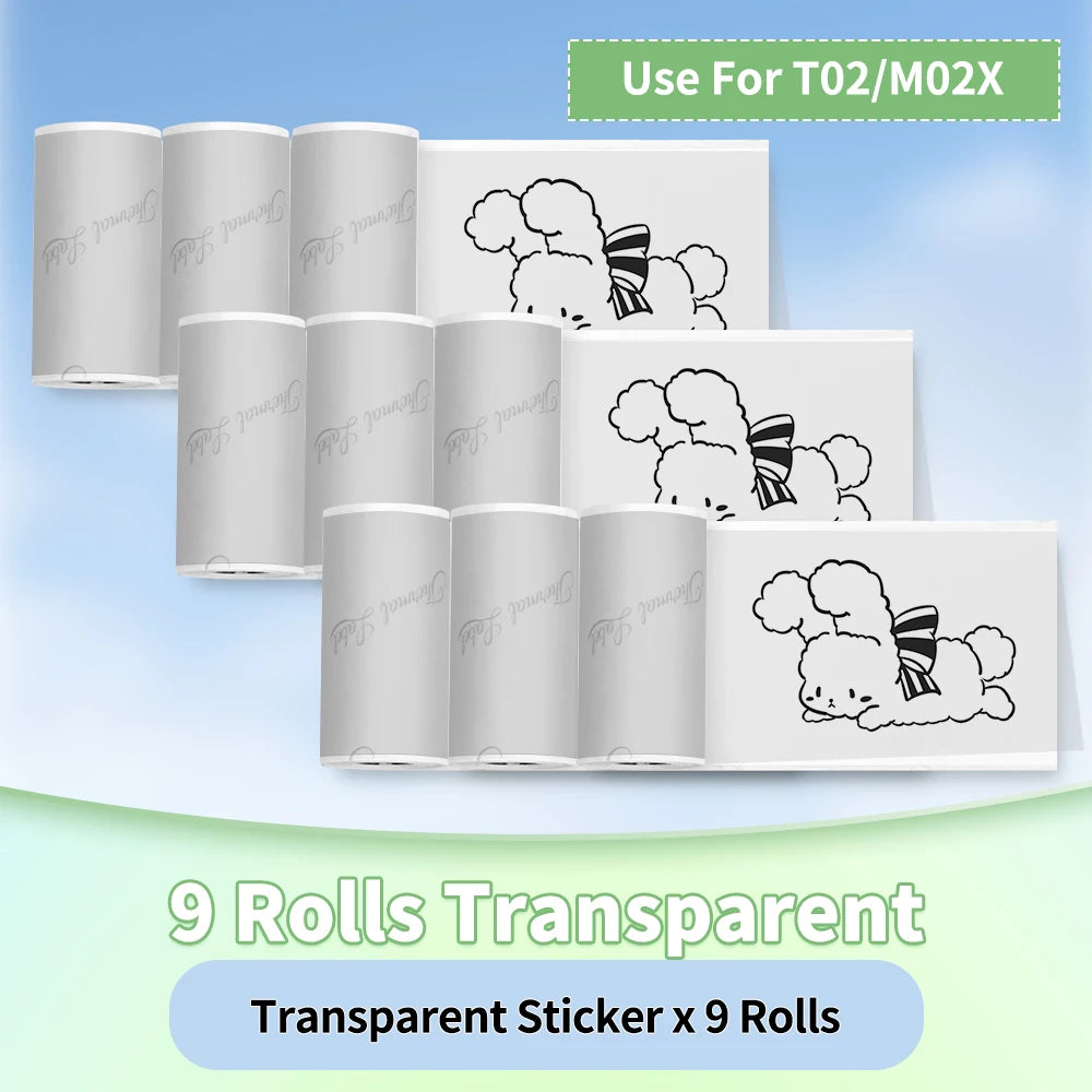 Phomemo T02/M02X Thermal Sticker Paper Roll – Self-Adhesive, 50mm x 3.5m