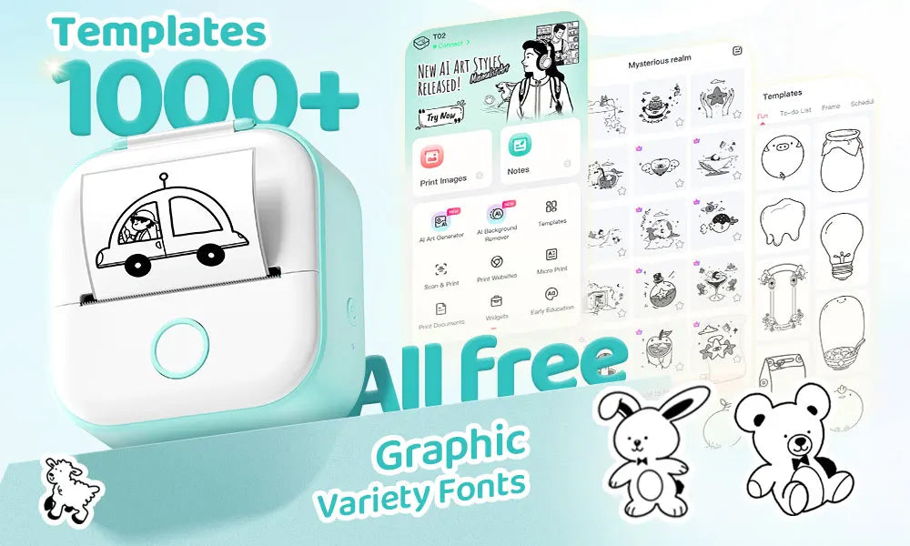 Phomemo T02 Mini Thermal Printer – Wireless Pocket Printer for DIY, Journals & Gifts