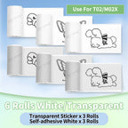 Phomemo T02/M02X Thermal Sticker Paper Roll – Self-Adhesive, 50mm x 3.5m