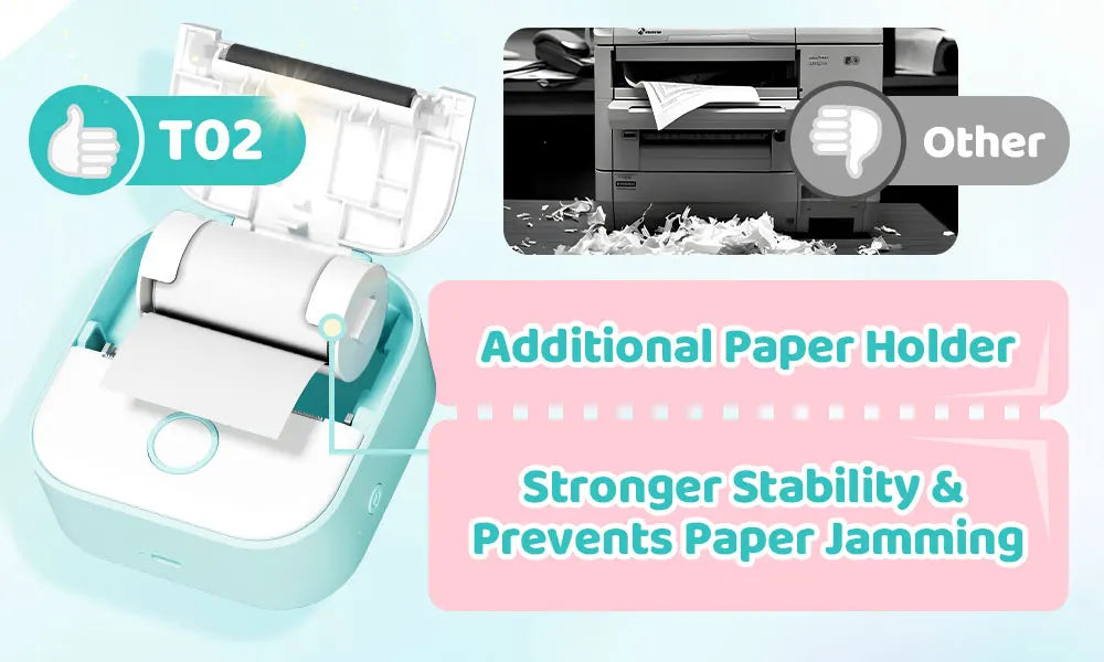 Phomemo T02 Mini Thermal Printer – Wireless Pocket Printer for DIY, Journals & Gifts