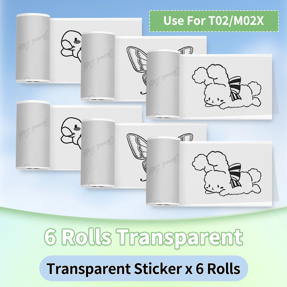 Phomemo T02/M02X Thermal Sticker Paper Roll – Self-Adhesive, 50mm x 3.5m