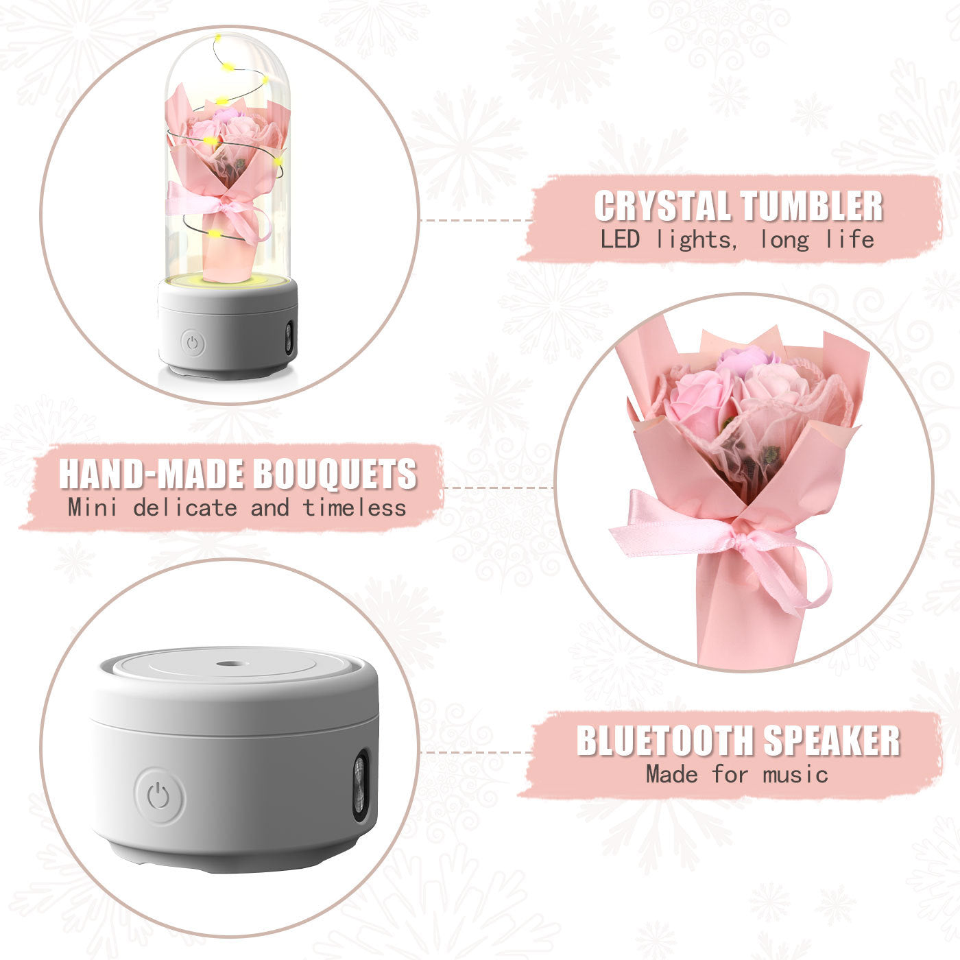 2 In 1 LED Rose Light Bluetooth Speaker Gift