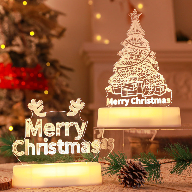 3D Acrylic LED Night Light Christmas Decoration Lamp