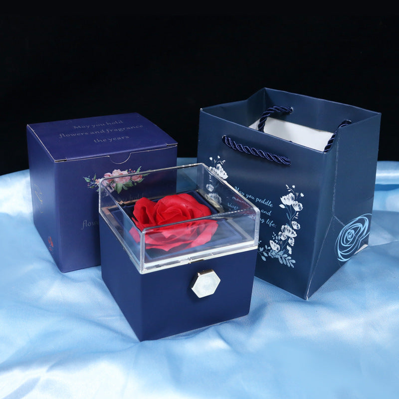 Rotating Rose Soap Flower Gift Box Jewelry Packaging