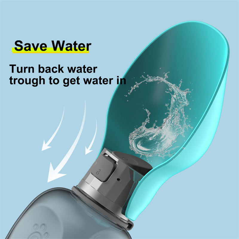 800ml Portable Dog Water Bottle with Foldable Bowl – Leakproof for Outdoor Walking