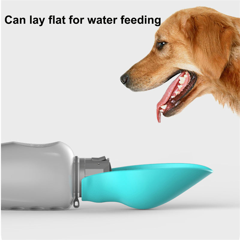 800ml Portable Dog Water Bottle with Foldable Bowl – Leakproof for Outdoor Walking