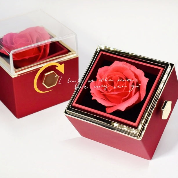 Rotating Rose Soap Flower Gift Box Jewelry Packaging