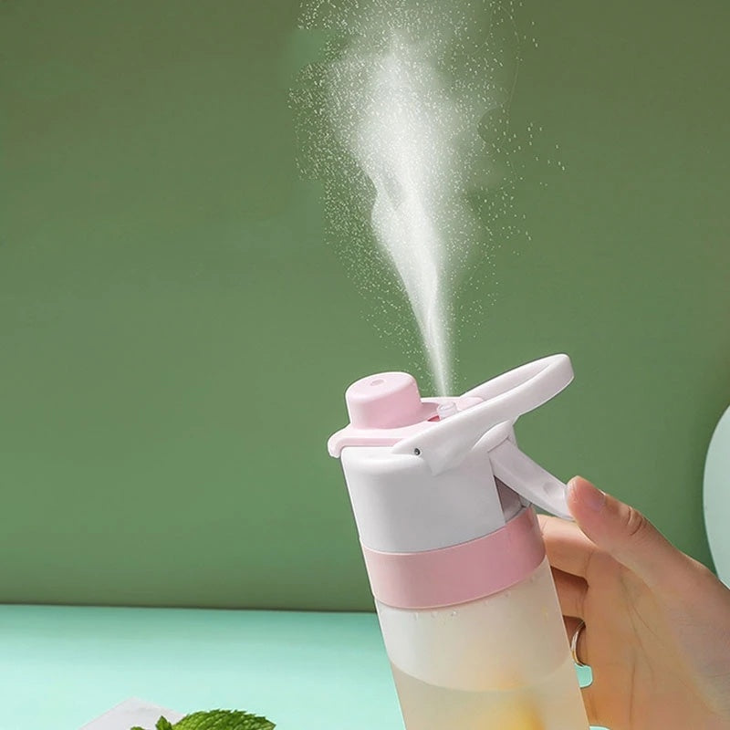 Spray Water Bottle for Girls – Large Capacity Sports & Travel Drinkware